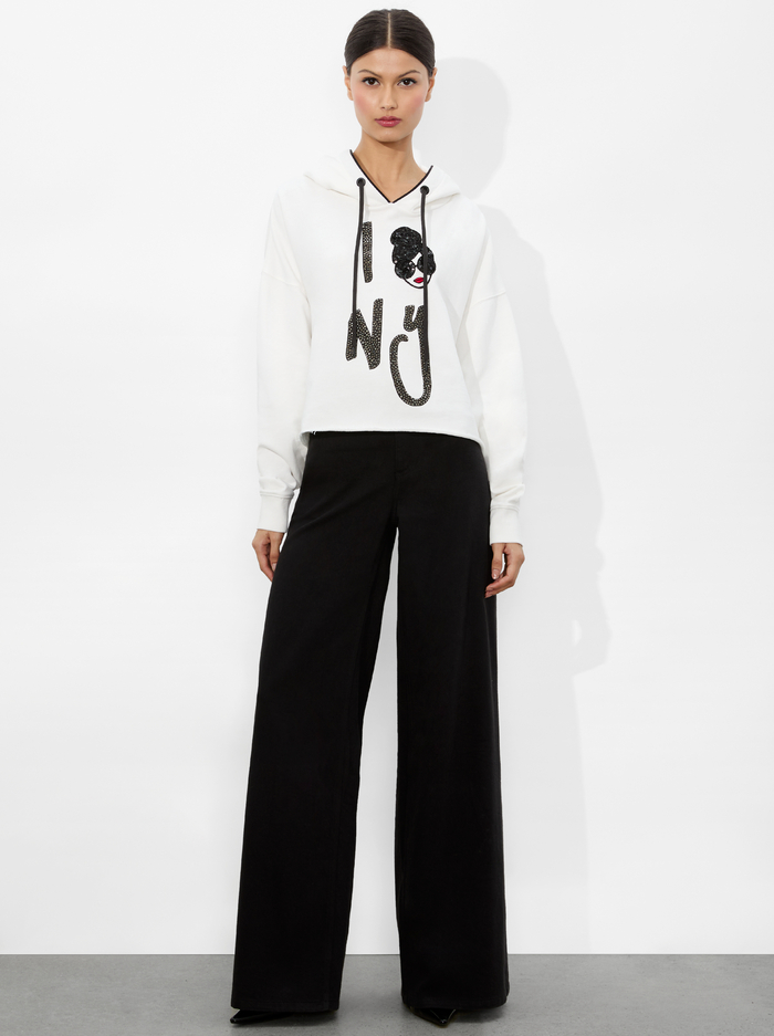 SUNNY STACEFACE HOODIE - OPTIC WHITE image 1 - Alice And Olivia