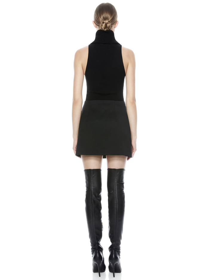 RENNA BUTTON FRONT SKIRT - BLACK image 1 - Alice And Olivia