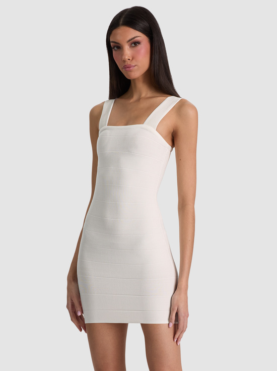 SOFT WHITE-JODIE BANDAGE MINI DRESS