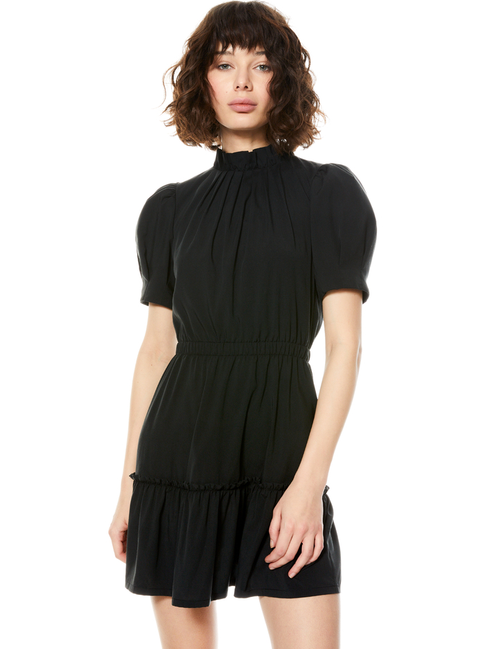 VIDA PUFF SLEEVE MINI DRESS - BLACK image 3 - Alice And Olivia
