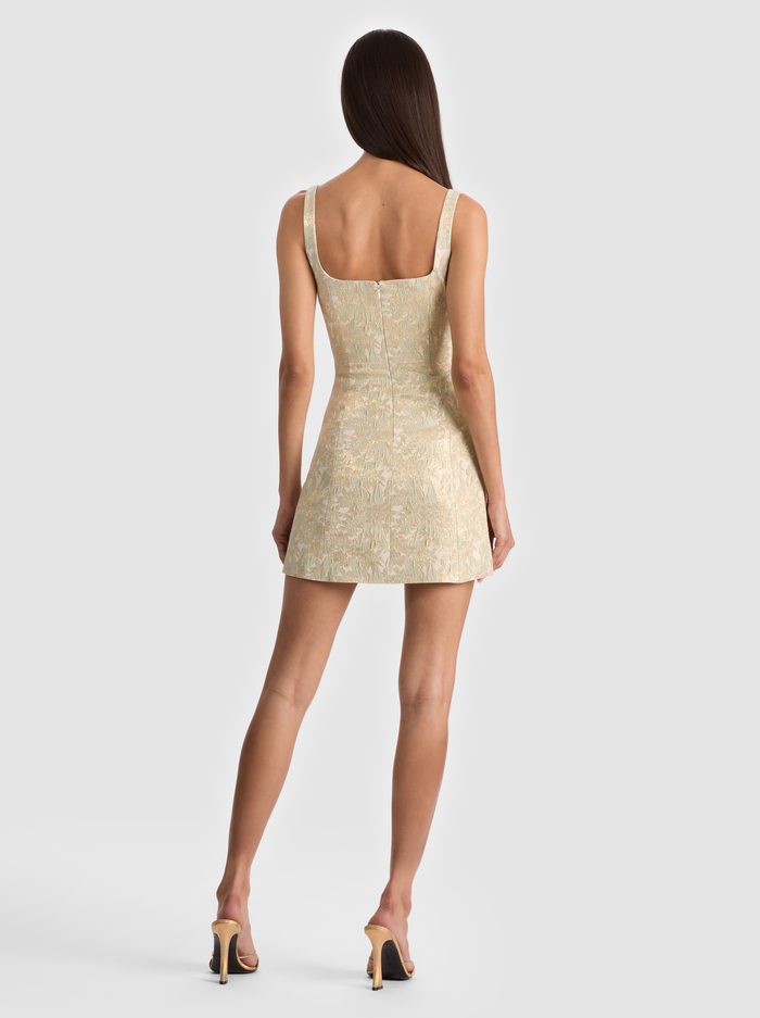 EVE SWEETHEART MINI DRESS - OFF WHITE/SAGE image 3 - ALICE + OLIVIA