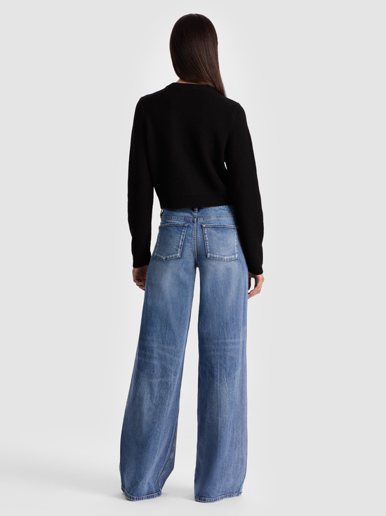 BLACK/SOFT WHITE-DOLLIE EMBELLISHED CARDIGAN