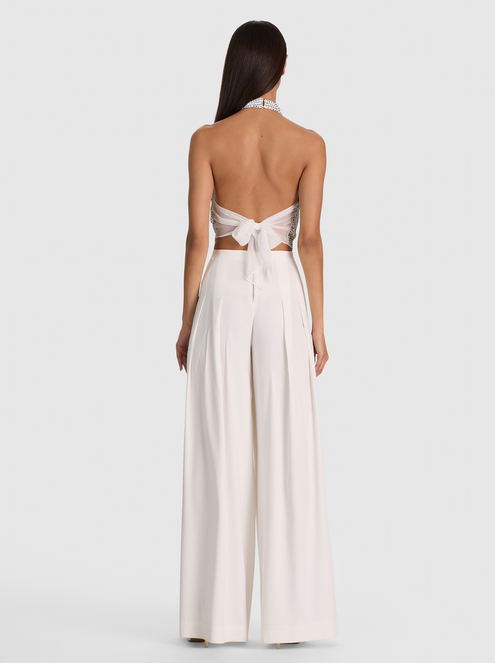 DANI EMBELLISHED HALTER TOP - VANILLA/GOLD image 2 - ALICE + OLIVIA