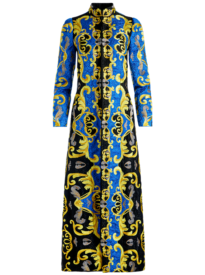 THOMAS EMBROIDERED COAT - SAPPHIRE/BLACK image 5 - Alice And Olivia