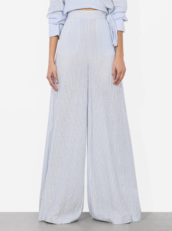 OFF WHITE/BLUE-KENLEY PALAZZO PANT