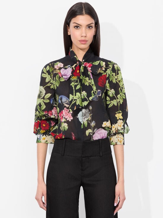 VENUS FLORAL-LLOYD SLIT SLEEVE BLOUSE