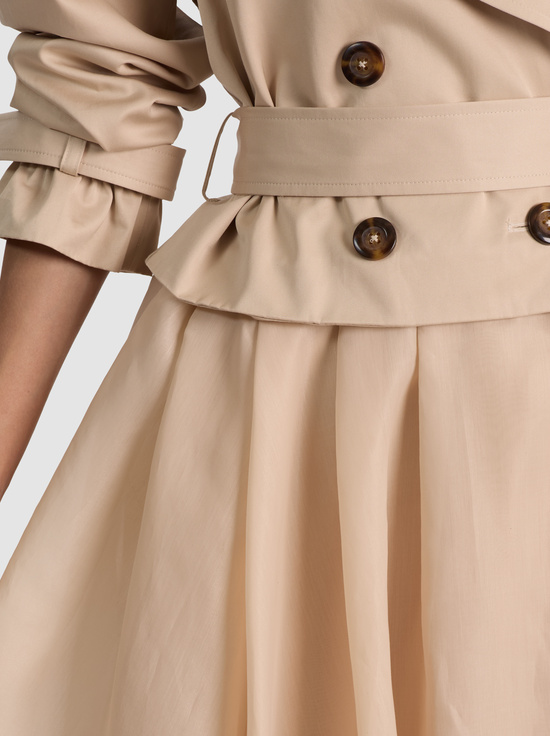 LATTE-NEVADA SHEER COMBO TRENCH COAT