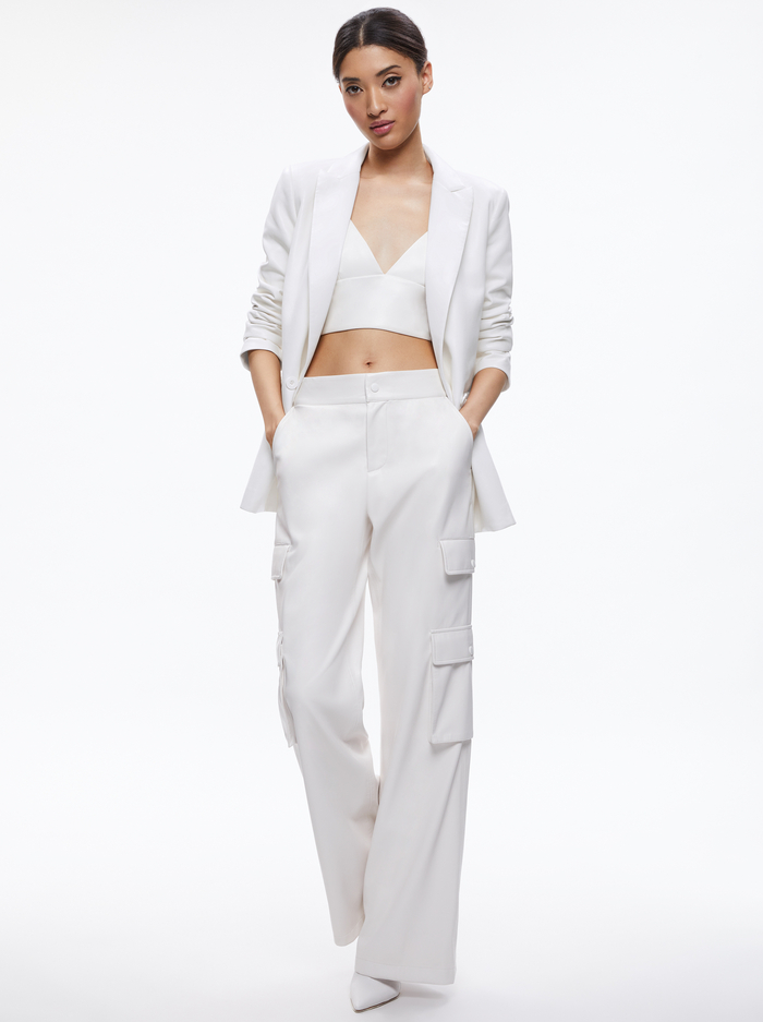 HAYES VEGAN LEATHER WIDE LEG PANT - OFF WHITE image 2 - ALICE + OLIVIA