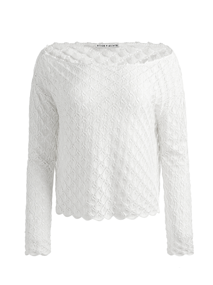 LEXIE OFF THE SHOULDER PULLOVER - SOFT WHITE image 5 - Alice And Olivia