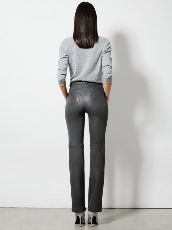 CHARCOAL-AMAZING LEATHER PANT