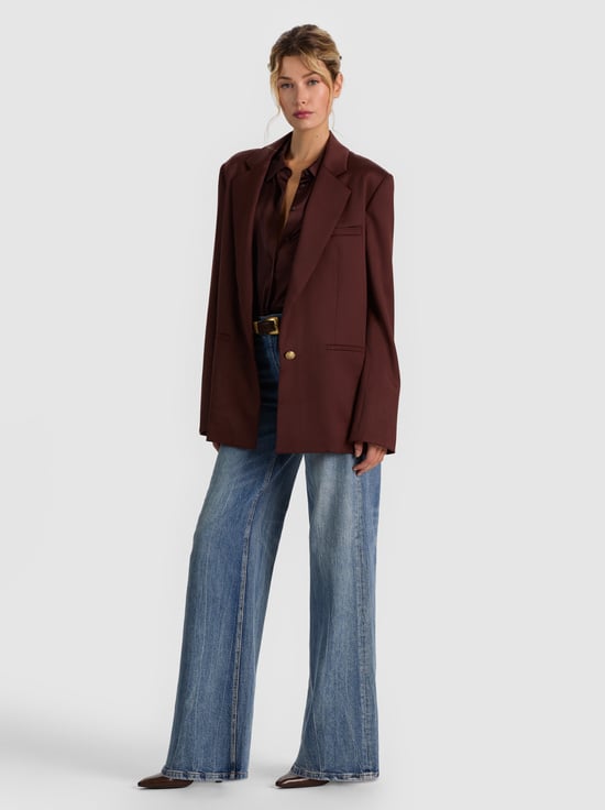 DARK CHOCOLATE-RONAN OVERSIZED BOXY BLAZER