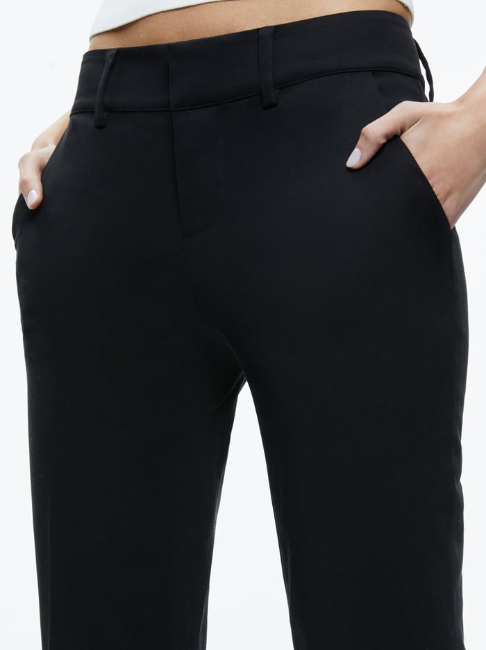 JANIS LOW RISE CROPPED FLARE PANT - BLACK image 3 - Alice And Olivia