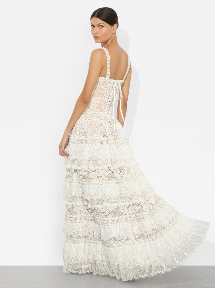 ZENA LACE MAXI DRESS - OFF WHITE image 4 - Alice And Olivia