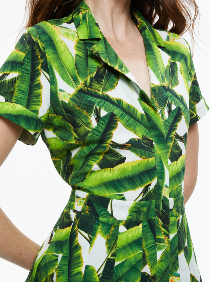 TAMALA BUTTON FRONT SHIRT DRESS - SUN PALM OFF WHITE image 3 - Alice And Olivia