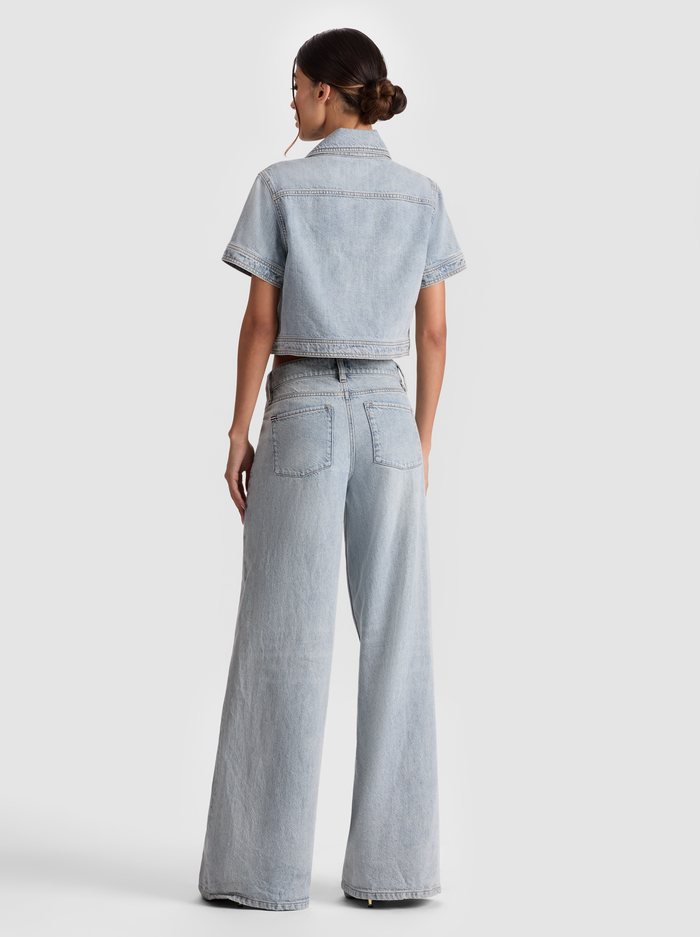 TESHA DENIM TOP - ROCKSTAR BLUE image 2 - Alice And Olivia