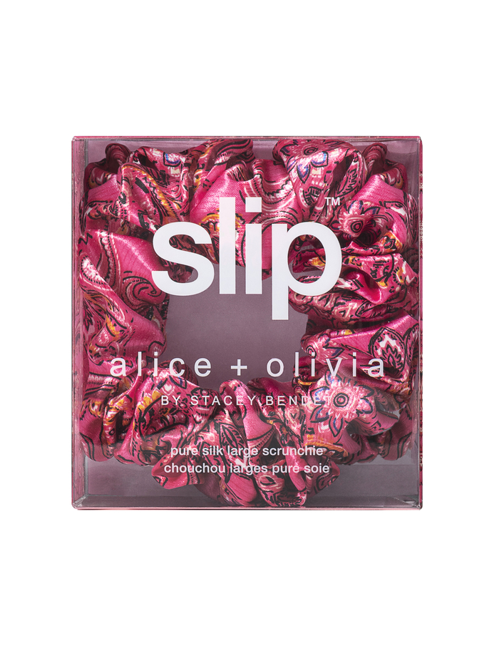 A+O x SLIP LARGE SCRUNCHIE - SPRING PAISLEY FRENCH ROSE image 1 - ALICE + OLIVIA