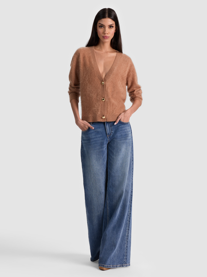 BRADLEY CASHMERE CARDIGAN - TAN image 4 - Alice And Olivia