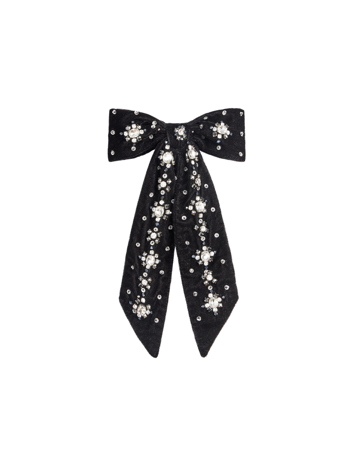 KITTI EMBELLISHED BOW BARRETTE - BLACK image 1 - Alice And Olivia