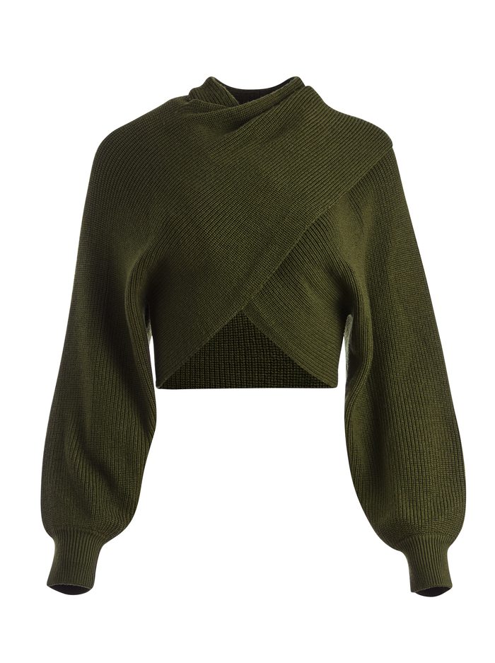 MORA REVERSIBLE PULLOVER - OLIVE image 5 - Alice And Olivia