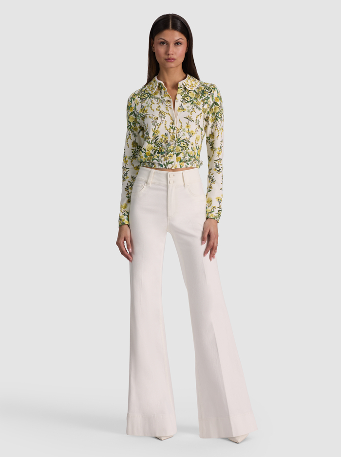 CARSON PRINTED CARDIGAN - FRESH AIR BUTTER image 2 - ALICE + OLIVIA