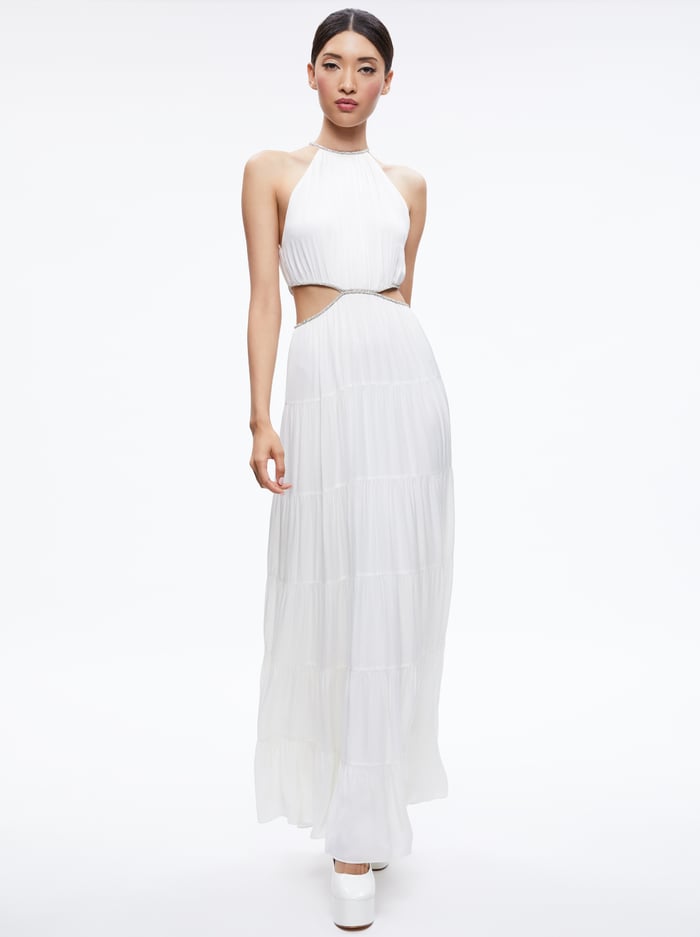 MYRTICE EMBELLISHED CUT OUT MAXI DRESS - OFF WHITE - Alice And Olivia