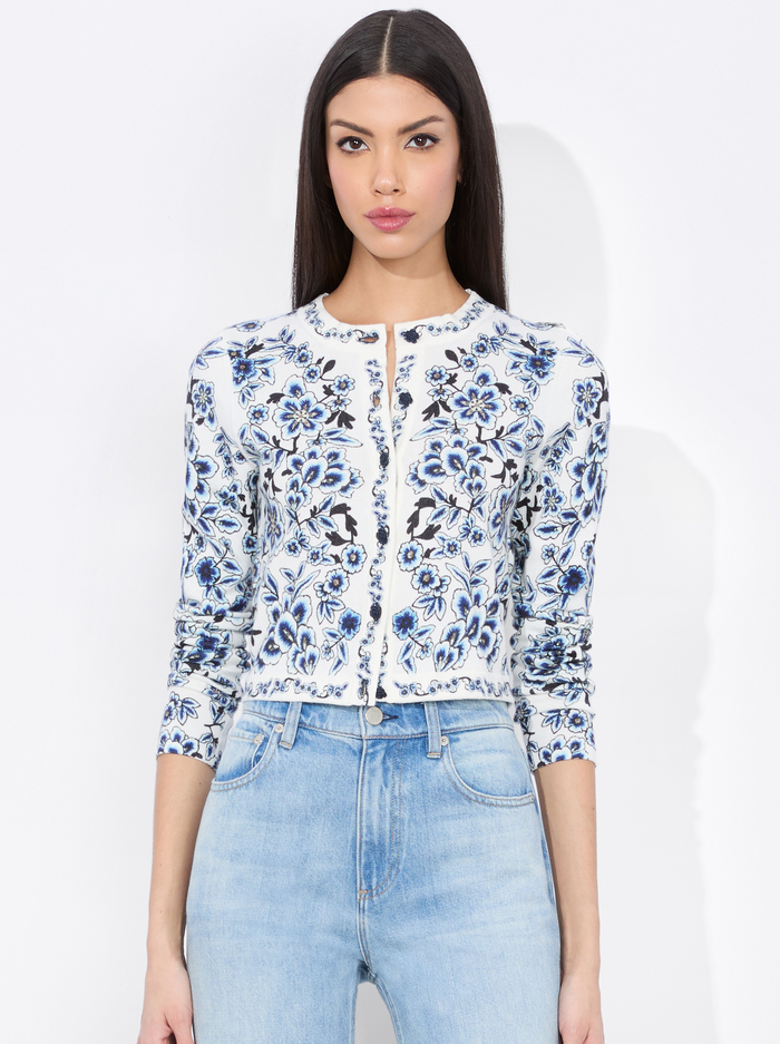 CARSON CARDIGAN - SOFT WHITE MULTI - Alice And Olivia