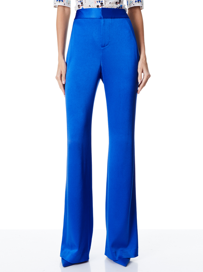 DEANNA HIGH WAISTED BOOTCUT PANT - ROYALTY - Alice And Olivia