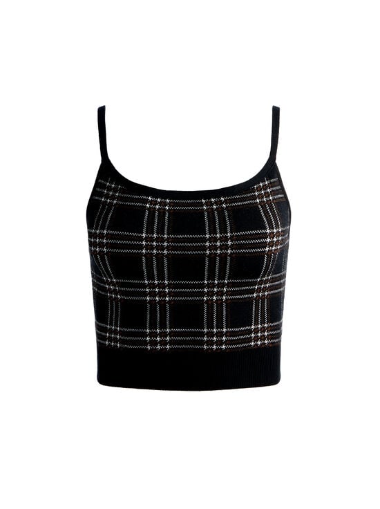 BLACK MULTI-MAUDE PLAID BRALETTE