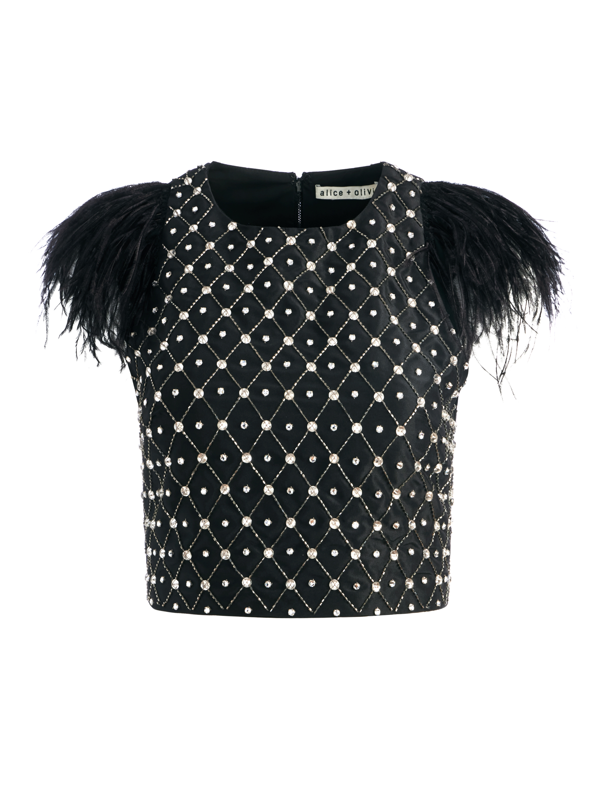 MONOMEE TESA FLUTTER SLEEVE CROP TOP
