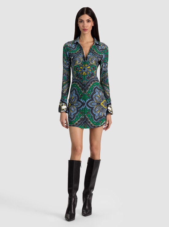 BON VOYAGE DEEP EMERALD-FREYA BUTTON DOWN DRESS