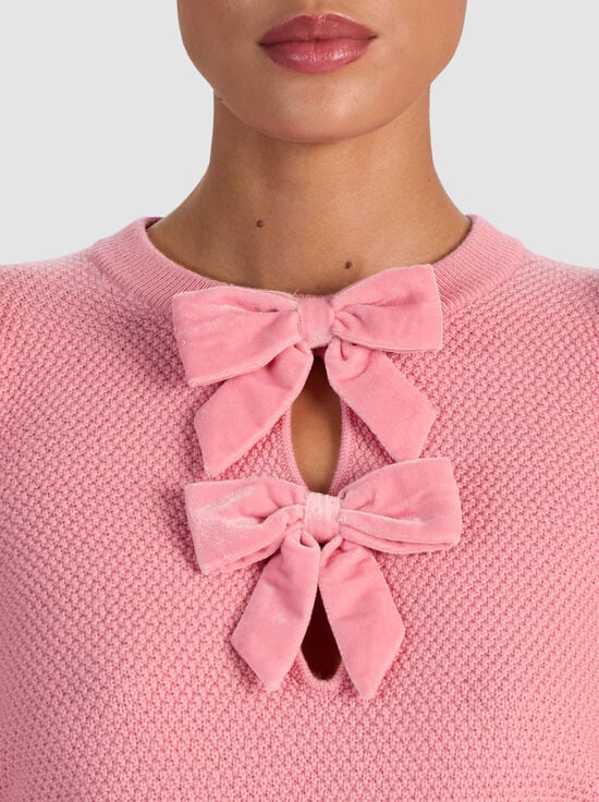 ROSE TEA-DORIS POINTELLE PULLOVER