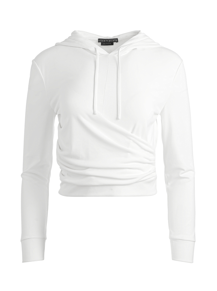 KIRK WRAP FRONT HOODIE - OFF WHITE image 5 - Alice And Olivia