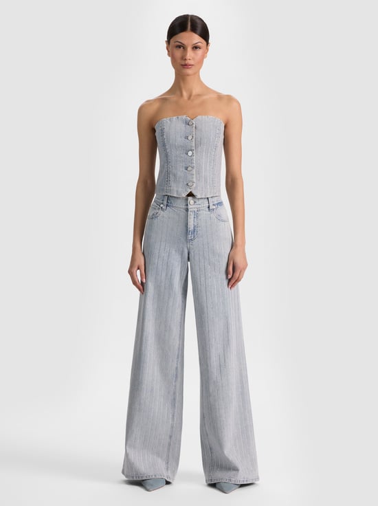 ROCKSTAR BLUE/CLEAR CRYSTAL PI-AMAZING EMBELLISHED JEAN