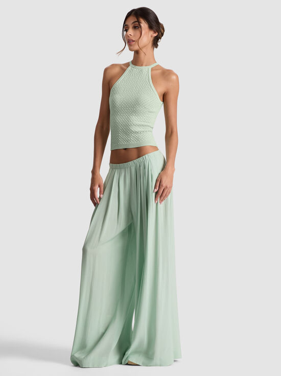 GREEN TEA-HEIDI POINTELLE TANK