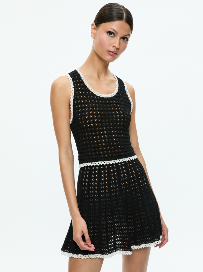 KAMILA TANK - BLACK/VANILLA - Alice And Olivia