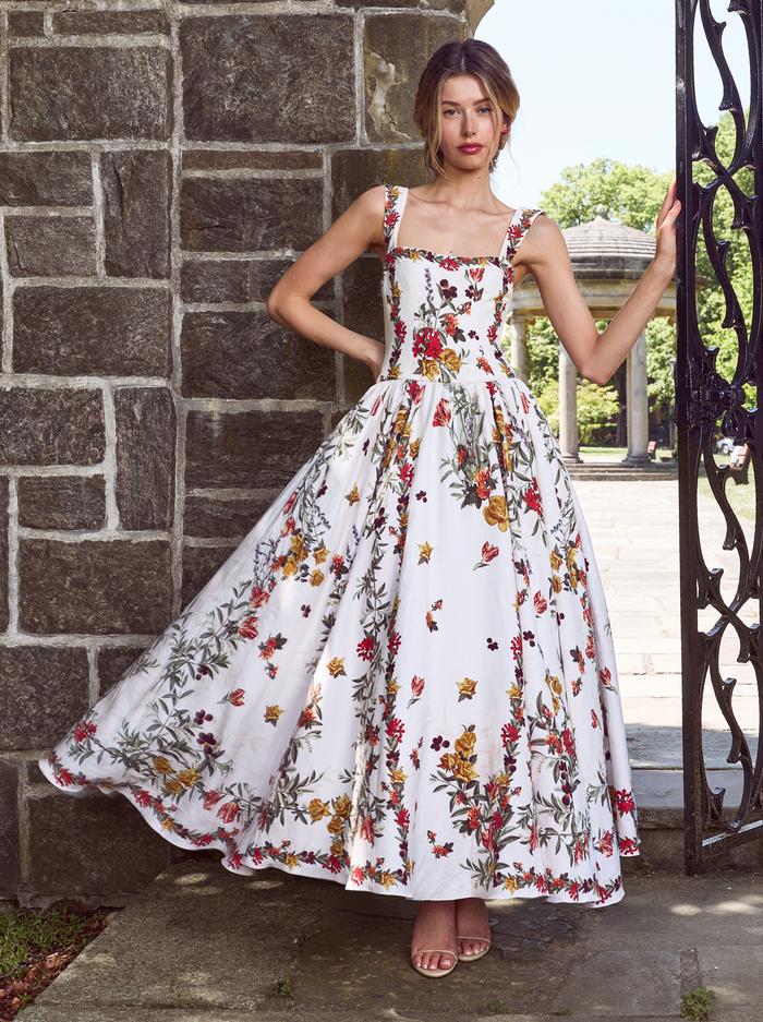 VERA MIDI DRESS - DESERT SPRIGS VANILLA image 6 - ALICE + OLIVIA