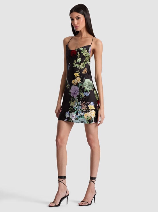 VENUS FLORAL-HARMONY COWL BACK SLIP DRESS