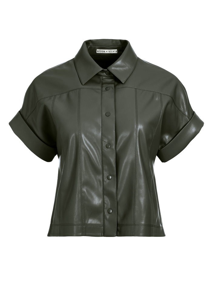 EDYTH VEGAN TOP - OLIVE image 5 - Alice And Olivia