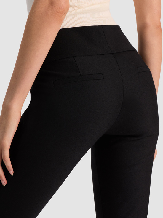 BLACK-OLIVIA WOOL BOOTCUT PANT