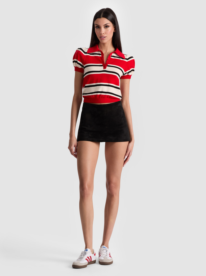 RAMONA STRIPED PULLOVER - PERFECT RUBY MULTI image 1 - Alice And Olivia