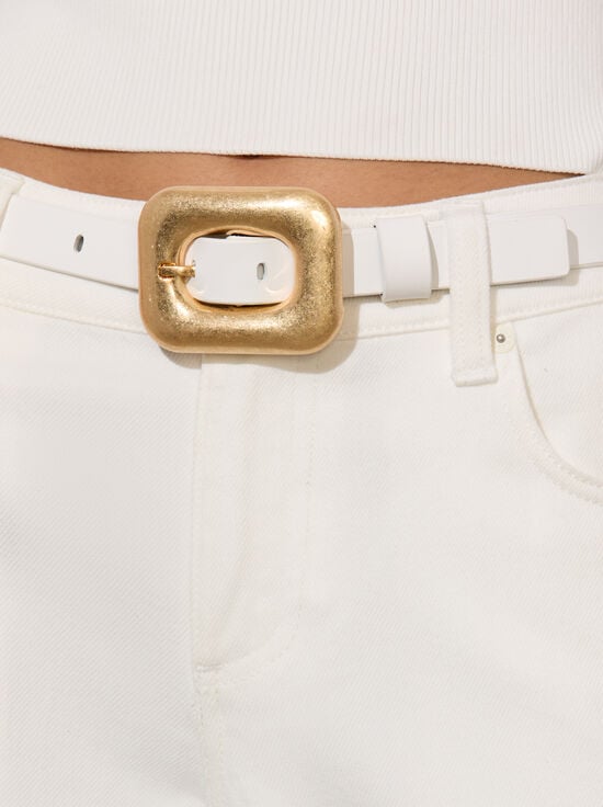 OFF WHITE/GOLD-LETTY BUCKLE BELT