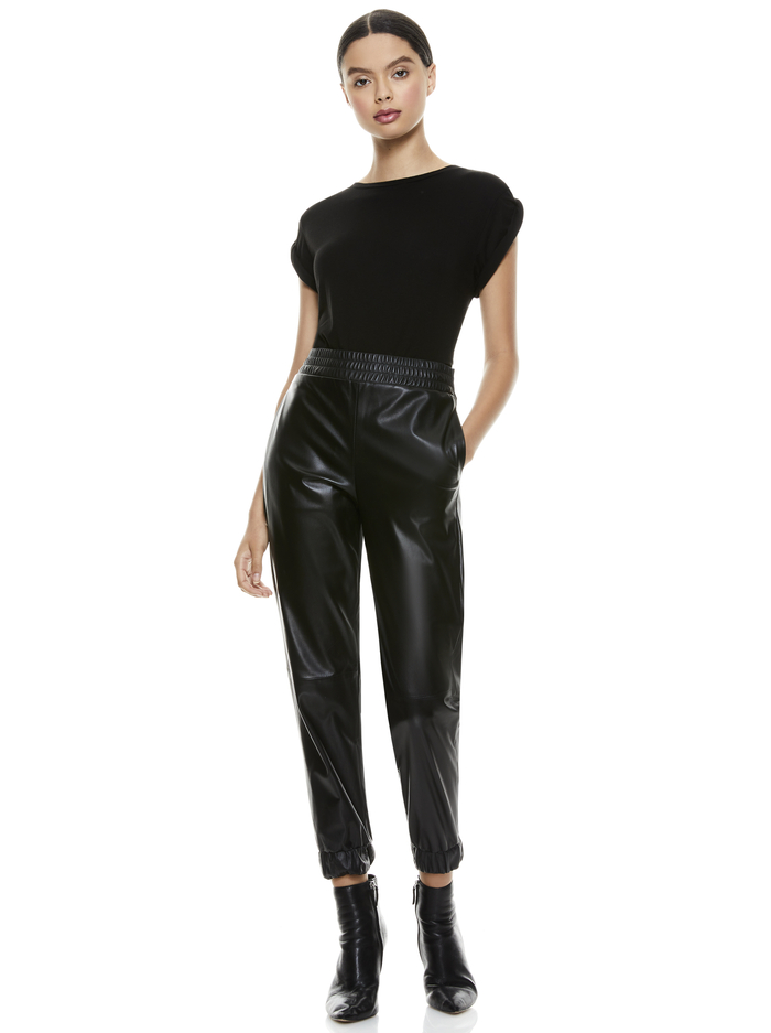 CORDELLA TWIST SLEEVE TOP - BLACK image 5 - ALICE + OLIVIA