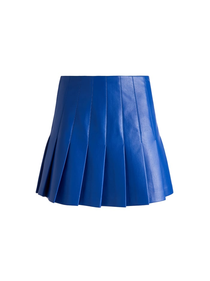 CARTER VEGAN MINI SKIRT - ROYAL image 6 - Alice And Olivia