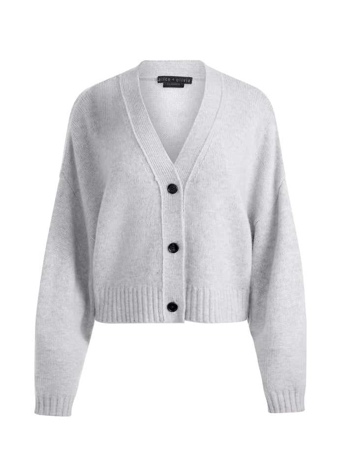 ATTICUS CASHMERE CARDIGAN - STORM GREY HEATHER image 5 - Alice And Olivia