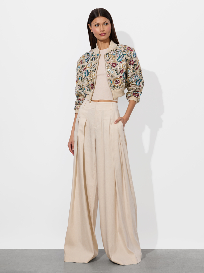ODIE EMBELLISHED BOMBER - BISCOTTI/MULTI image 1 - Alice And Olivia