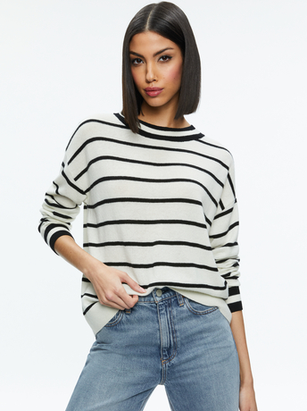 ECRU/BLACK-FILA CREWNECK PULLOVER