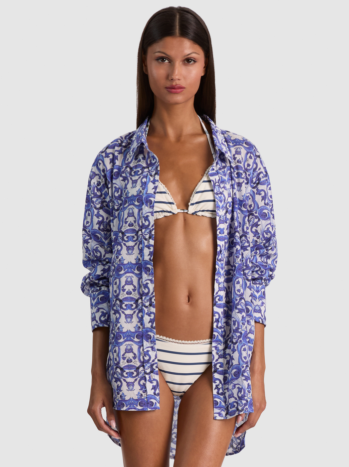 A+O X CONIGLIO PALM BEACH BUTTON DOWN - SOLSTICE - ALICE + OLIVIA