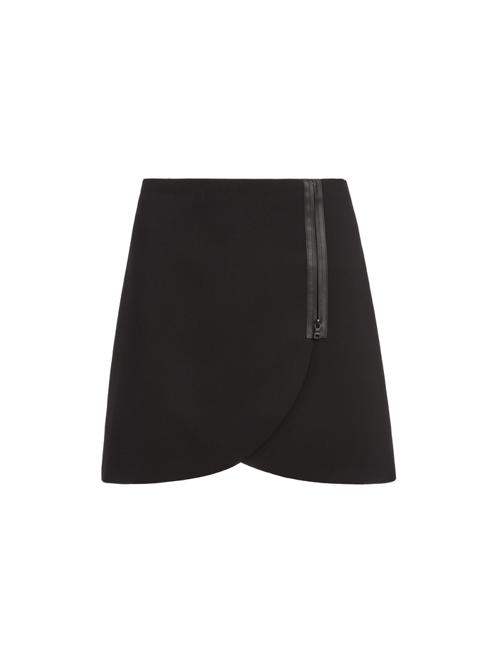 LENNON SIDE ZIP MINI SKIRT - BLACK image 5 - Alice And Olivia