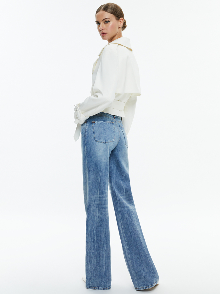 KEITH CROPPED TRENCH WITH BELT - OFF WHITE image 2 - Alice And Olivia