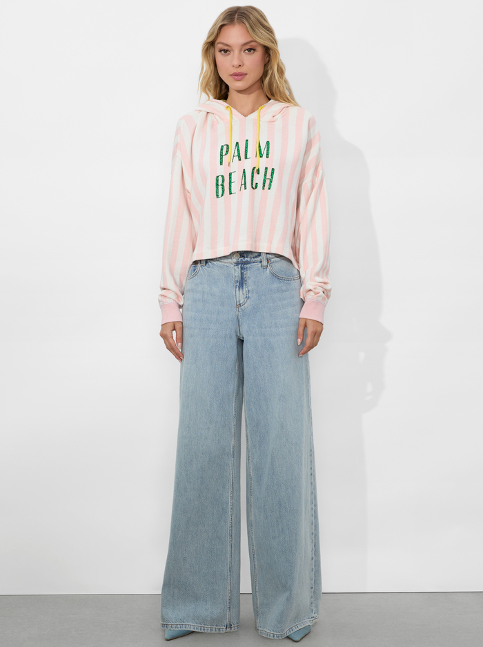 SUNNY CROPPED HOODIE - SHELL PINK MULTI image 4 - Alice And Olivia